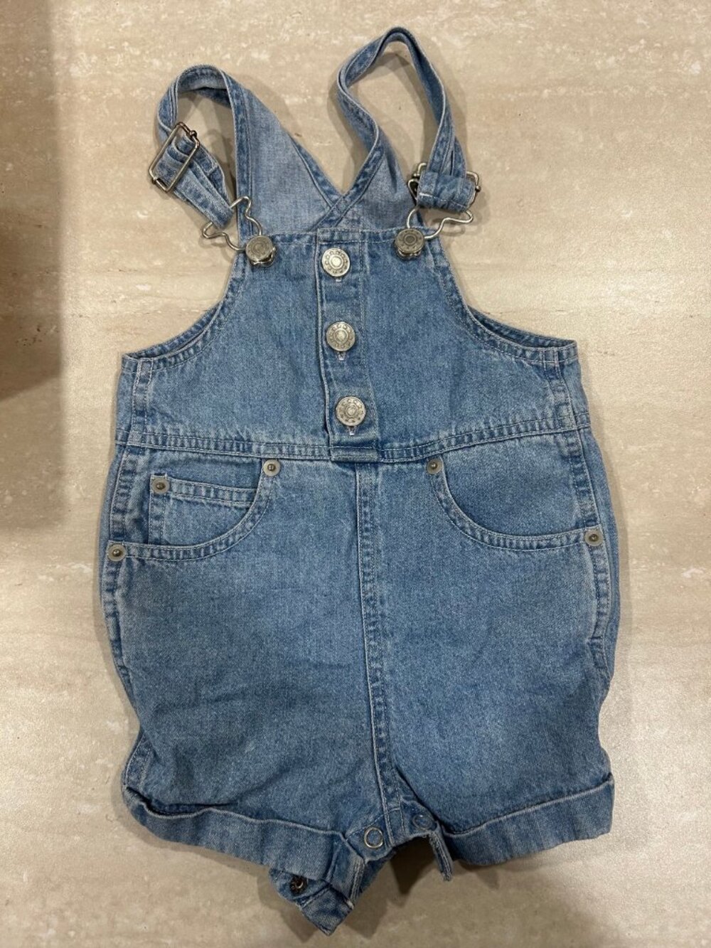 Hanna Andersson Baby Denim Shortalls Overalls Light Wash 18-24M